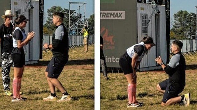 La pareja oriunda de Concordia participó del desafío. El novio le pidio casamiento adelante de todos.