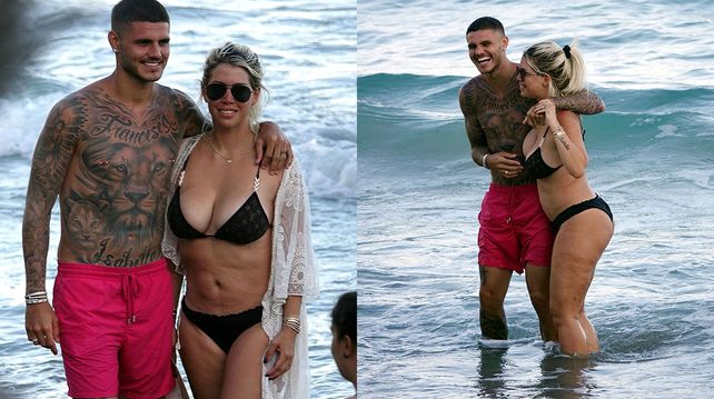 Wanda al natural en las playas de Ibiza junto a Mauro Icardi