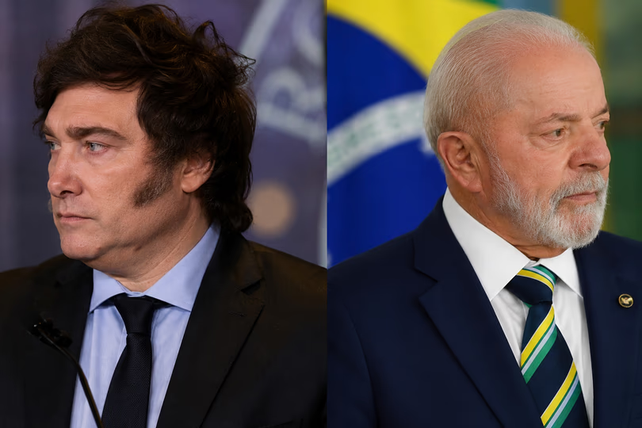 El presidente Javier Milei y su par brasileño