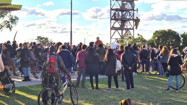 La manifestación de Médicos por la Verdad que se hizo en el Parque de las Colectividades.&nbsp;