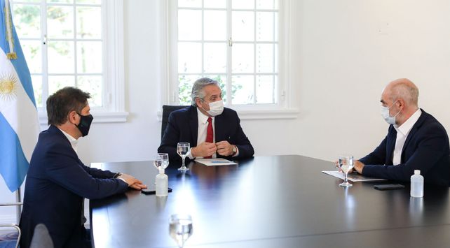 El presidente se reunió con Kicillof y Rodríguez Larreta por el aumento de casos de coronavirus en el Amba.&nbsp;