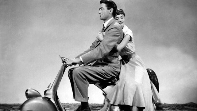 Gregory Peck y Audrey Hepburn en A Roman Holiday (1953)