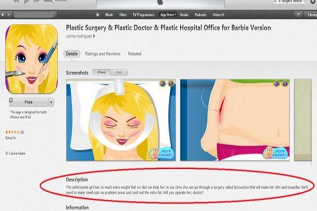 Un polémico juego online para nenas incita a las cirugías plásticas