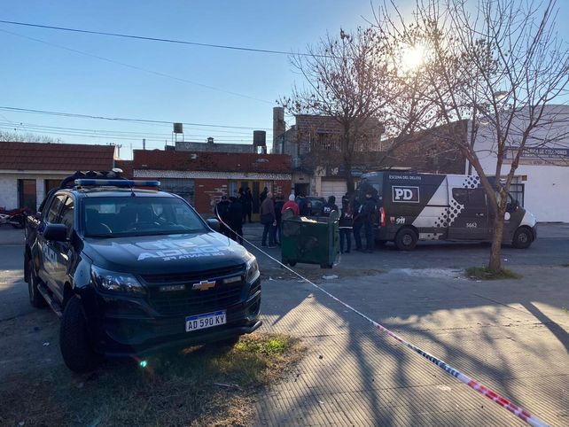 El frente de la vivienda donde fue asesinado Trasante.