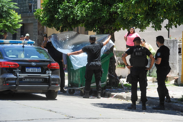 Uno de los contenedores donde se hallaron los restos humanos.&nbsp;