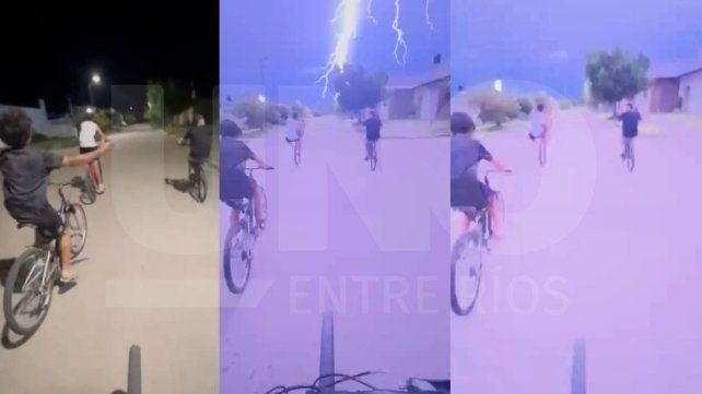 Cerrito: rayo sorprendió a chicos que paseaban en bicicleta