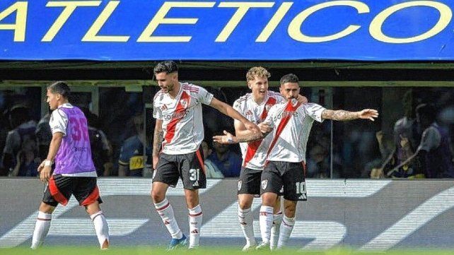Manu Lanzini convirtió el gol de River ante Boca en La Bombonera.
