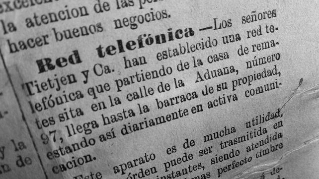 La Capital anoticia en su edición del lunes 21 y martes 22 de agosto de 1882 sobre la comunicación telefónica en la compañía Tietjen.&nbsp;