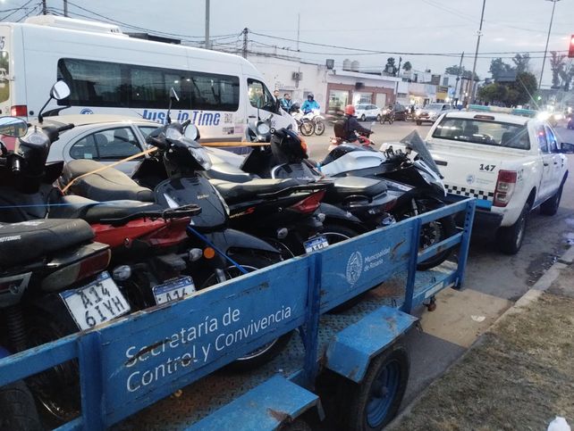 Las motos fueron trasladadas por distintas faltas de tránsito.