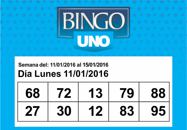 Bingo UNO: Los números del día lunes 11 de enero
