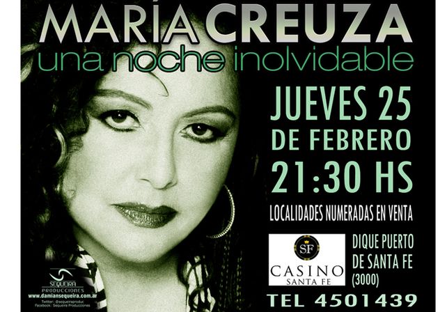 Beneficios UNO te regala entradas para ver a María Creuza en Santa Fe