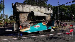 Incendio en el carrito del parque Independencia.