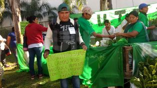 Productores de Santa Fe realizaron un verdurazo frente al Ministerio de la Producción
