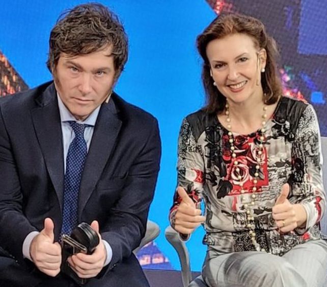 El presidente Javier Milei y la excanciller Diana Mondino