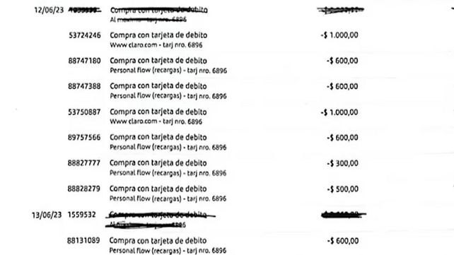 Ángel de Brito mostró las capturas que muestran el dinero debitado de las cuentas de las angelitas de LAM