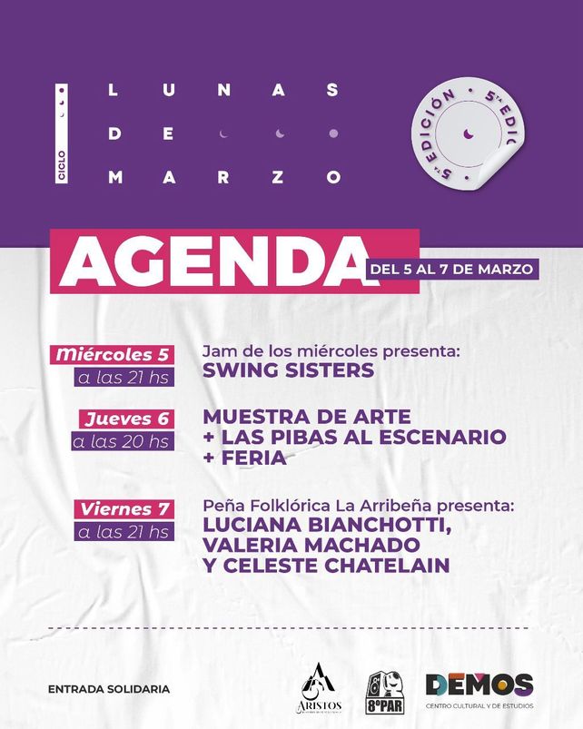 Lunas de Marzo, comienza el ciclo de Demos que reúne a mujeres artistas de Santa Fe