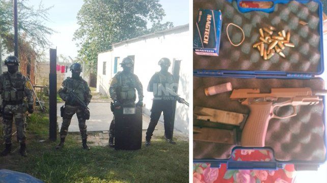 Sauce Viejo: secuestraron armas y balas de guerra en un allanamiento