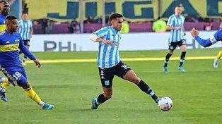 Matías Rojas trabajó de manera diferenciada en Racing, con lo cual está en duda para enfrentar a Boca.