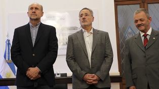 Omar Perotti, Marcelo Saín y Víctor Sarnaglia, en otras épocas.