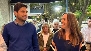 Maximiliano Pullaro y María Eugenia Vidal coincidieron en una reunión de Juntos por el Cambio en Rafaela.