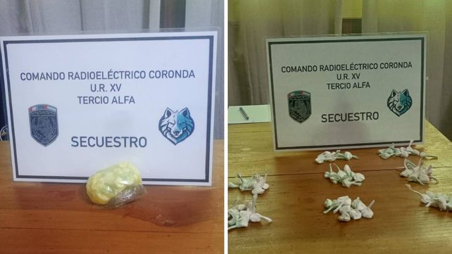 Lo que la policia secuestró de este penúltimo caso: 45 gramos de cocaína distribuídos en 78 envoltorios