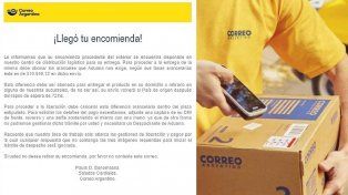 Estafas: advierten nuevo ardid que invoca a Correo Argentino