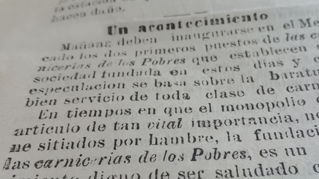 La Capital anoticia el viernes 28 de abril de 1871 que el sábado abren los nuevos puestos de venta de carne.&nbsp; 