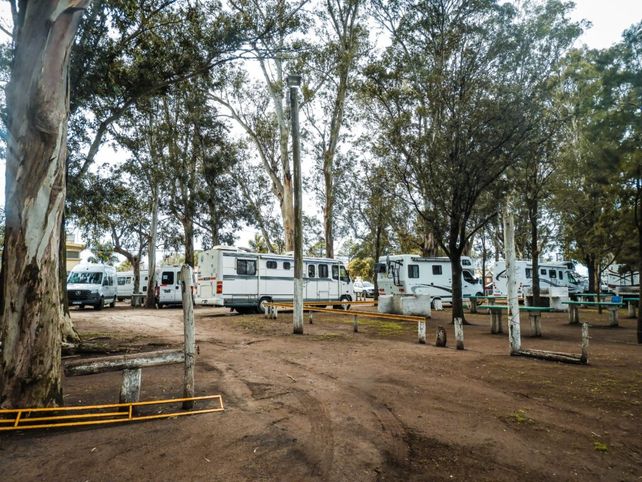 Campamento. Los vehículos llegaron para disfrutar de la naturaleza.