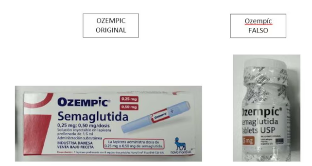 Comparación entre el producto original y el producto falsificado