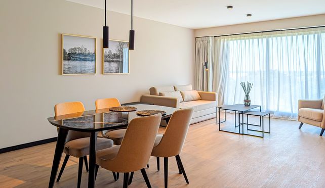 Cada apartamento ofrece amplios espacios que marcan la diferencia frente a otras propuestas hoteleras en Rosario.