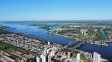 Capturas aéreas de Santa Fe y su paisaje costero.