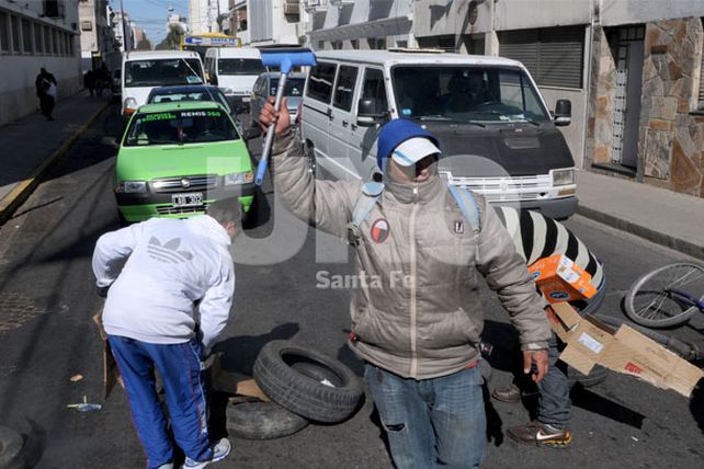 Encendida movilización de los limpiavidrios en el centro