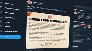 Pandemia y solidaridad: Burger King pide a sus seguidores que compren en McDonalds