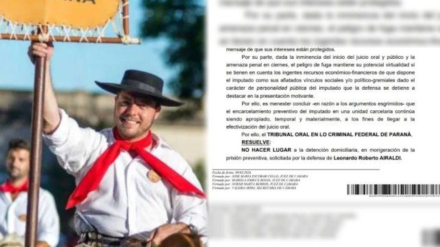 La Justicia Federal confirmó que Leonardo Airaldi seguirá detenido y llegará preso al juicio