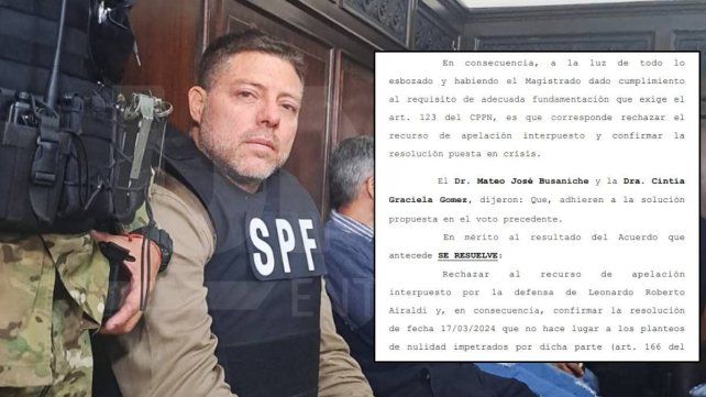 Revés judicial para Airaldi en la causa por el presunto plan criminal contra un juez, un fiscal y un ministro