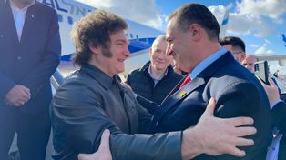 A su llegada a Israel, el presidente Javier MIlei fue recibido por el Ministro de Asuntos Exteriores Yisrael Katz.