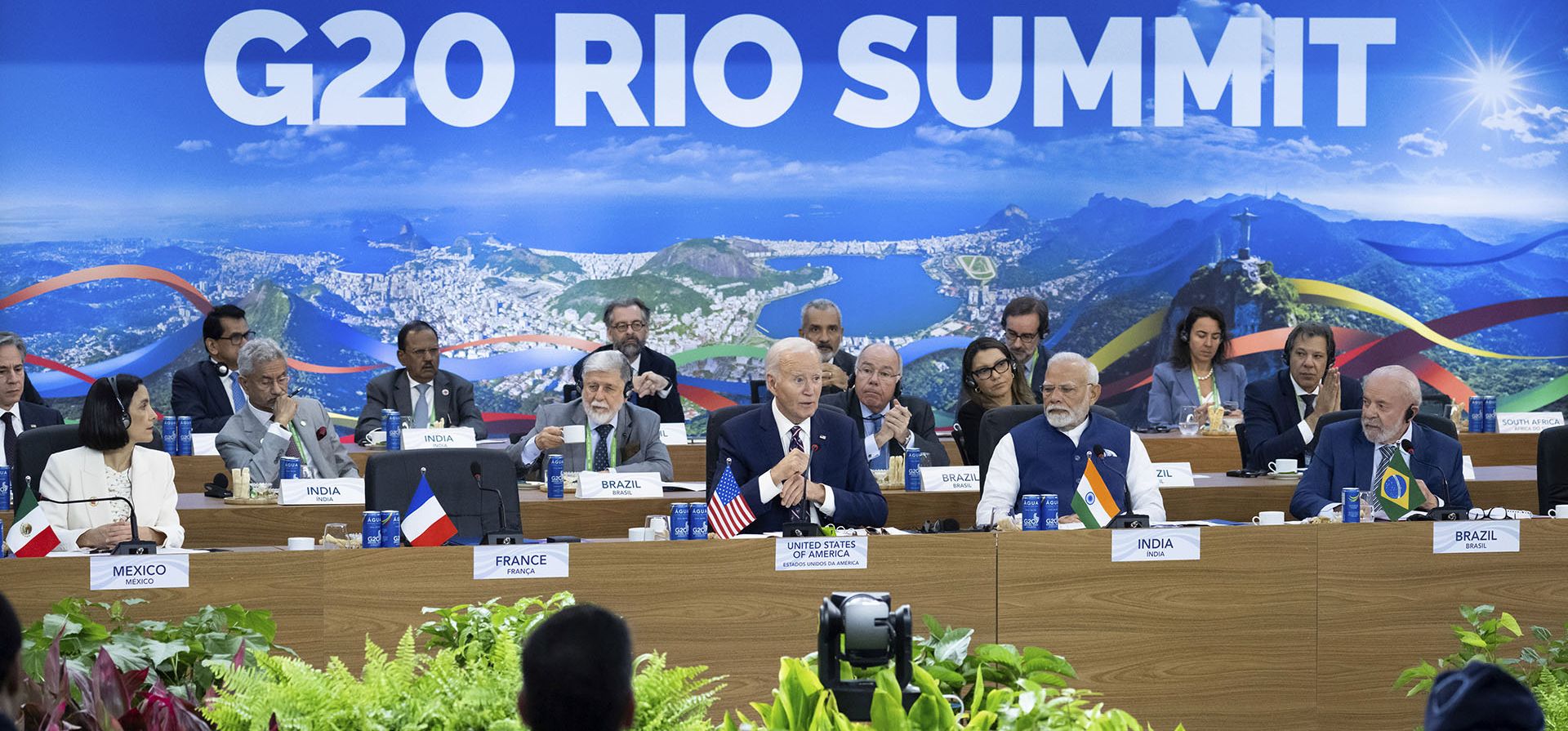 El presidente Joe Biden habla durante el segundo día de la Cumbre del G20 en el Museo de Arte Moderno de Río de Janeiro, Brasil, el martes 19 de noviembre de 2024. (Saul Loeb/via AP, Pool) El presidente Joe Biden habla durante el segundo día de la Cumbre del G20 en el Museo de Arte Moderno de Río de Janeiro, Brasil, el martes 19 de noviembre de 2024. (Saul Loeb/via AP, Pool)