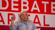 Elisa Carrió durante el debate de hoy de cara a las elecciones generales del domingo 22.
