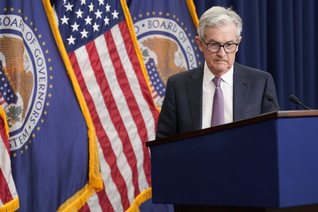 Powell luego de anunciar una nueva suba de tasas de la FED.