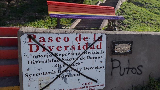 Paraná: vandalizaron el Paseo de la Diversidad