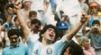 Maradona y un festejo histórico, México 86, durante la final ante Alemania, Argentina campeón del mundo. Maradona y un festejo histórico, México 86, durante la final ante Alemania, Argentina campeón del mundo.