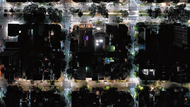 Trabajos de iluminación en la ciudad de Santa Fe