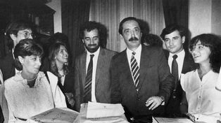 La fallecida fiscal Mabel Colalongo (a la izquieda), en&nbsp; 1985, durante el juicio a las Juntas junto al fiscal federal Julio César Strassera y Luis Moreno Ocampo.&nbsp;