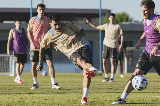 Argentina practicó en el predio de Ezeiza.