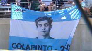 Franco Colapinto ya tiene bandera argentina con su rostro, algo que se observará y mucho en San Pablo.