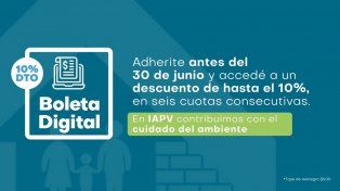 Adjudicatarios de IAPV podrán acceder a un descuento de hasta el 10% en seis cuotas. El objetivo es disminuir la impresión de papel para cuidar el ambiente&nbsp;