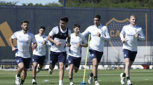 Boca entrenó en el predio de Ezeiza.