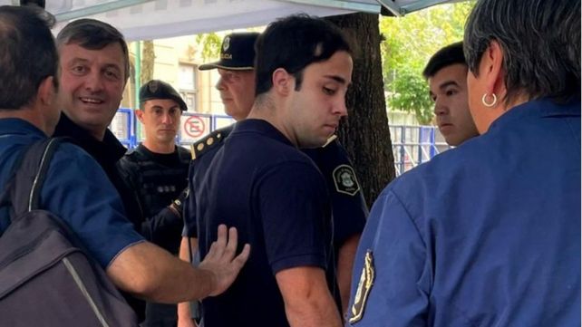 Juan Pedro Guarino antes de ingresar al Tribunal.