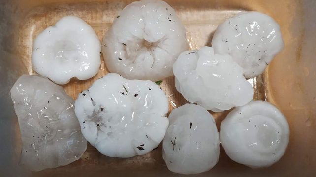 En varias zonas de la ciudad el tamaño del granizo fue muy importante. 