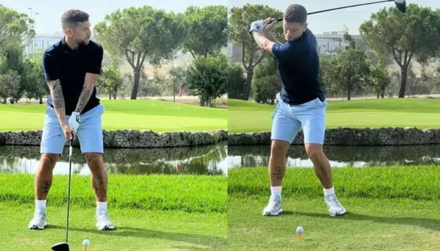 Sin club ni selección: Papu Gómez jugó al golf mientras Argentina se medía con Bolivia